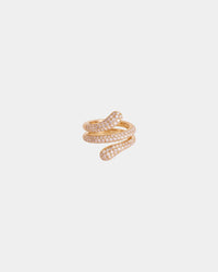 Pavé-Ring mit Wickeldesign